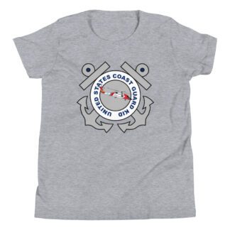 Coast Guard Kid- Back Printed... Youth Short Sleeve T-Shirt - Athletic Heather, S