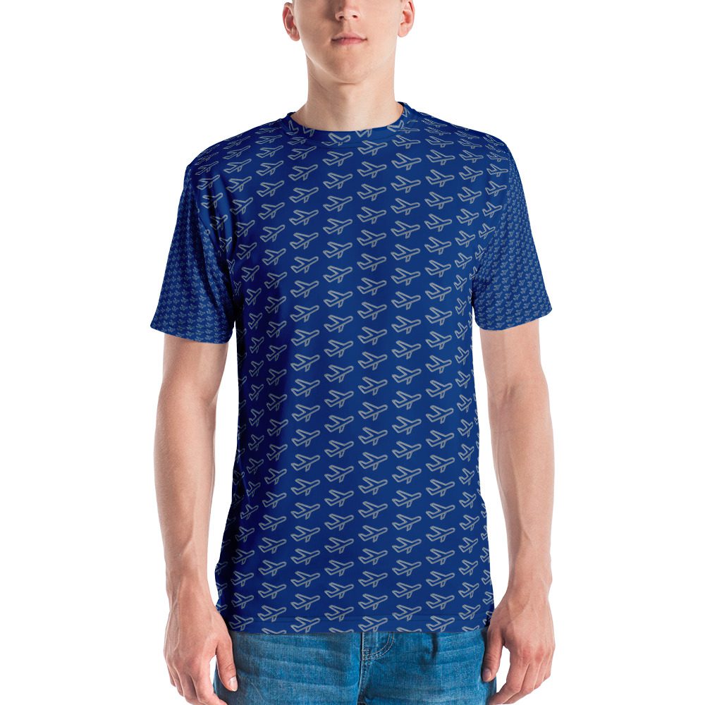 Small airplane pattern tee