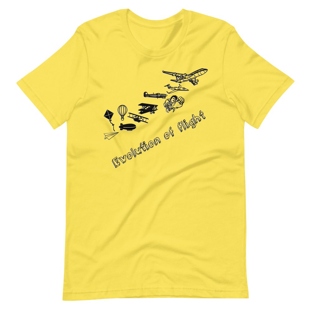 History of Aviation The History of Aviation: Unleashing the Soaring Success of How It Has Evolved Over the Years - 25 Fascinating Moments in the Incredible Evolution of Aviation 11 Evolution of Flight tee... Short-Sleeve Unisex T-Shirt