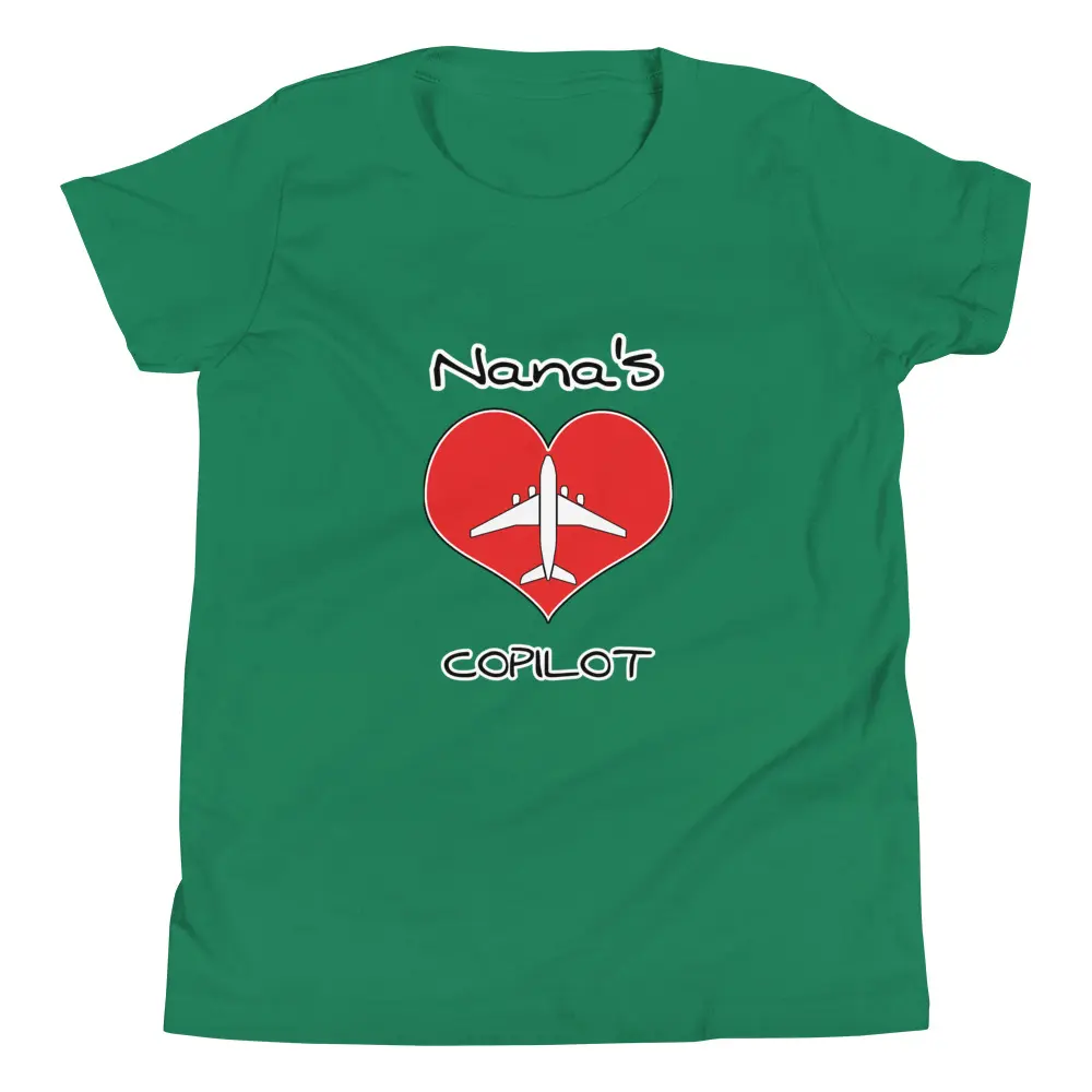 CUSTOM CoPilot t shirt, Nanas Co pilot, Grannies CoPilot, Papa's CoPilot Tee Youth Short Sleeve - Image 6