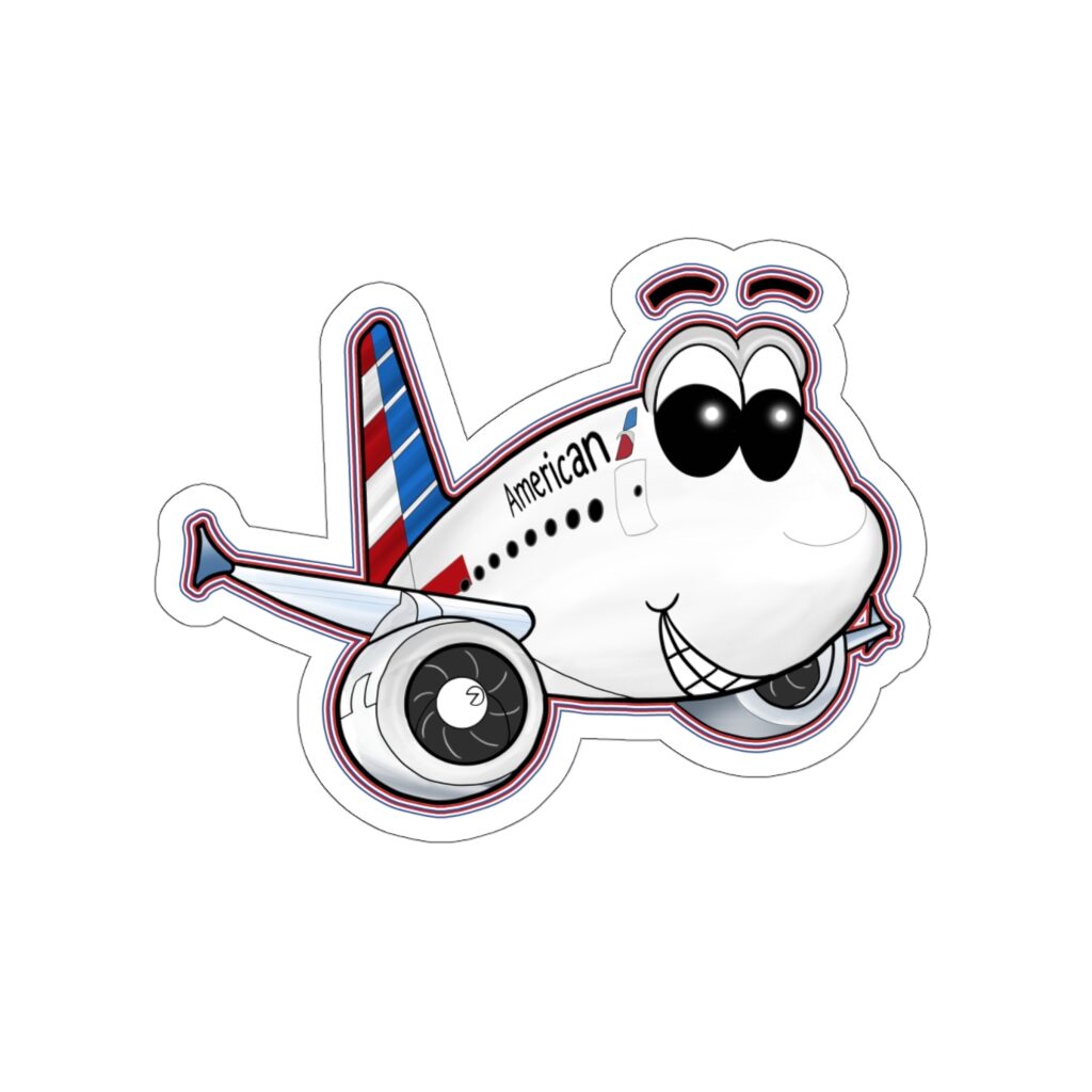 American Airbus Smiley Stickers