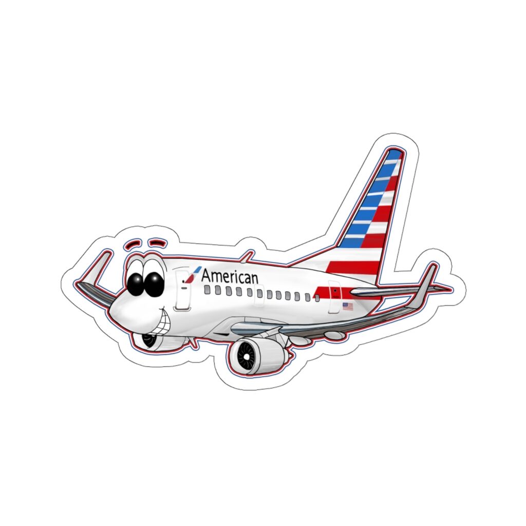 American Airlines 737 Smiles Kiss-Cut Sticker