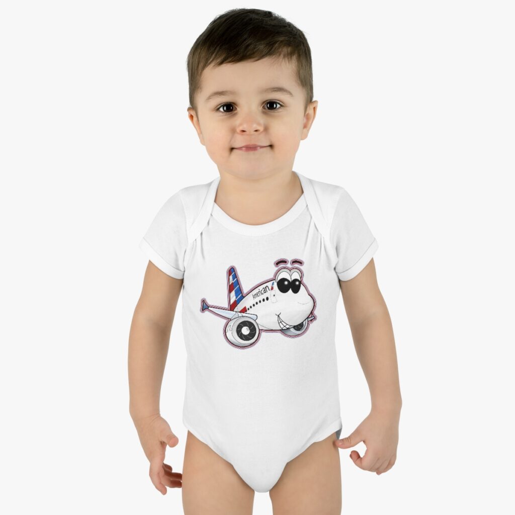 American Airlines Airbus A321 Smiley Onesie