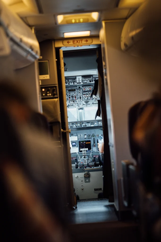 Cockpit view from passenger seat