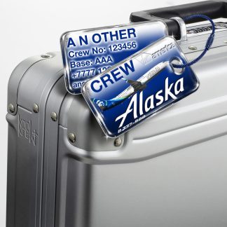 Alaska Airlines B737-800 Blue Luggage Tag