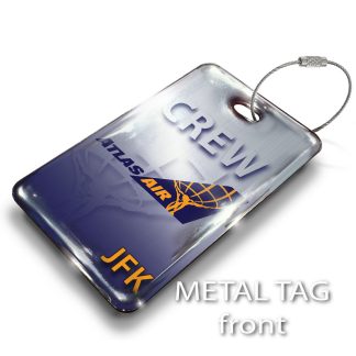 Atlas Airlines Portrait 2 Blue Steel Luggage Tag