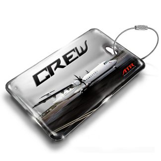 ATR 72 Abstract Luggage Tag — rectangular metal tag view 1