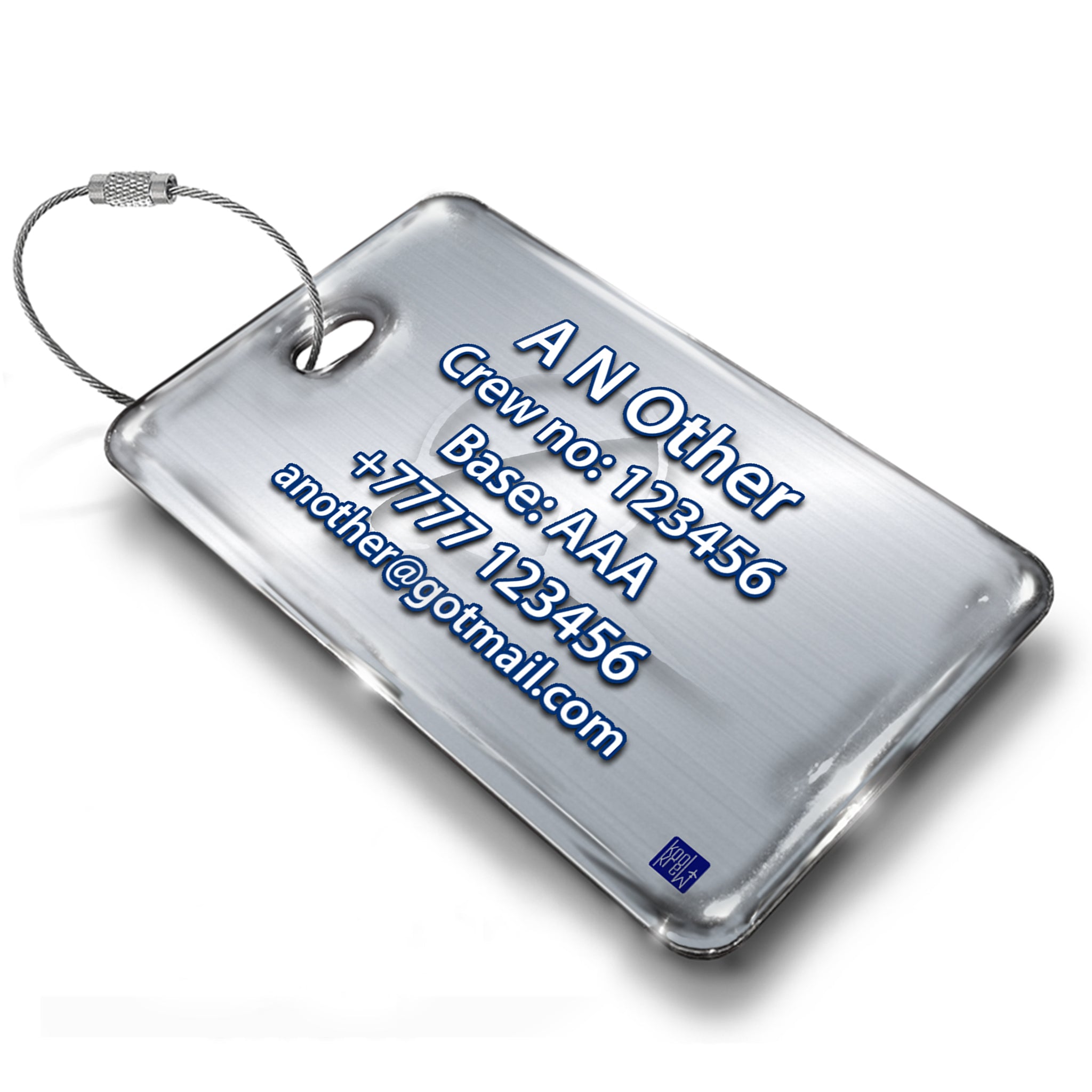 Boeing B787 Dreamliner Blue Luggage Tag Boeing B787 Dreamliner Blue Luggage Tag β rectangular metal tag view 2