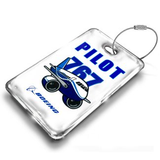 Boeing B767 Pudgy Luggage Tag — rectangular metal tag view 1