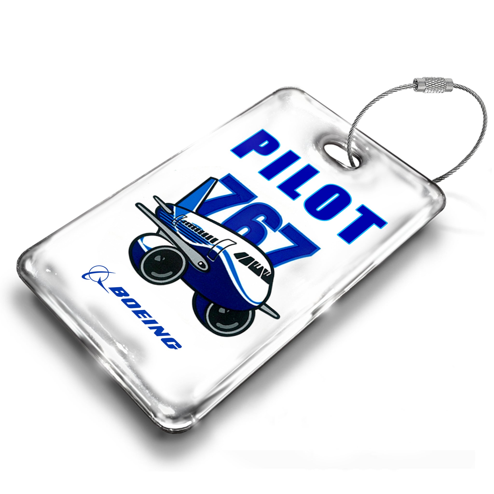 Boeing B767 Pudgy Luggage Tag Boeing B767 Pudgy Luggage Tag β rectangular metal tag view 1