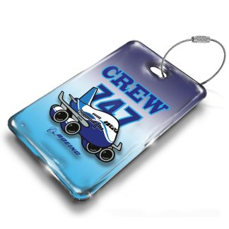 Boeing B747 Pudgy Luggage Tag — rectangular metal tag view 1