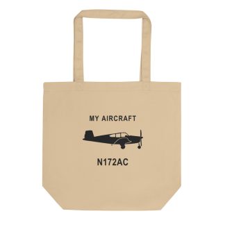 Oyster eco tote with Beechcraft V35 Bonanza silhouette, My Aircraft and N172AC