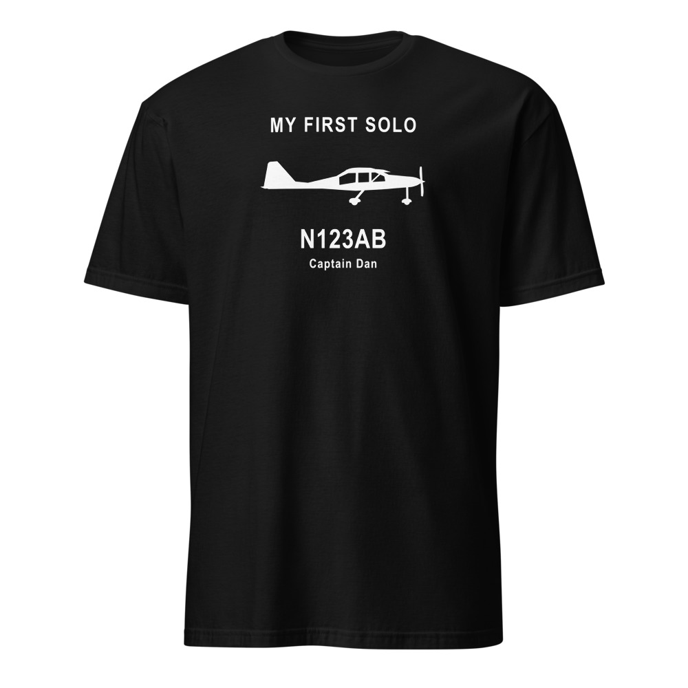 My First Solo aircraft shirt with a custom tail number