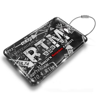 Rotterdam Airport Base Code Tag — metal front