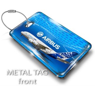 A380 Landscape Luggage Tag — rectangular metal tag view 1