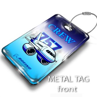 Boeing B757 Pudgy Luggage Tag — rectangular metal tag view 1