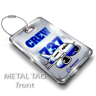 Boeing Pudgy B737 Luggage Tag — rectangular metal tag view 1