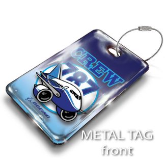 Boeing Pudgy B787 Luggage Tag — rectangular metal tag view 1