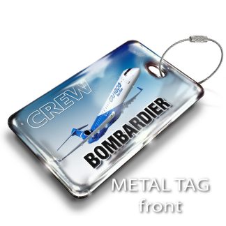 Bombardier CRJ1000 Luggage Tag — rectangular metal tag view 1