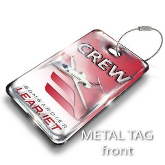 Bombardier Learjet 70 Luggage Tag — rectangular metal tag view 1