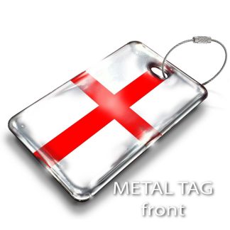 England Flag Luggage Tag-White Luggage Tag