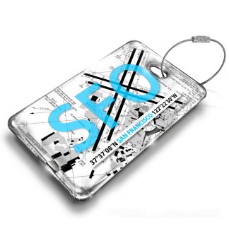 San Francisco Airport Base Code Tag — metal front