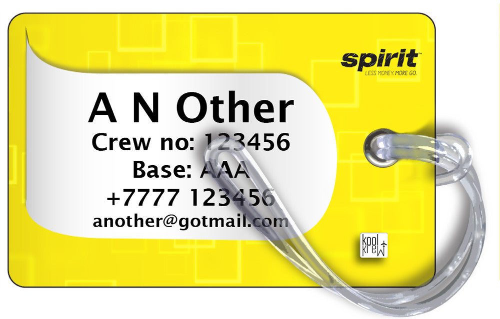 Spirit Airlines New Logo Gloss Luggage Tag Spirit Airlines New Logo Gloss