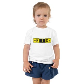 Custom Taxiway Art Toddler Shirt - KID Crayon White with the corrected hand-drawn crayon lettering